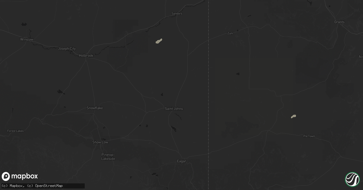 Hail map in Saint Johns, AZ on September 14, 2026