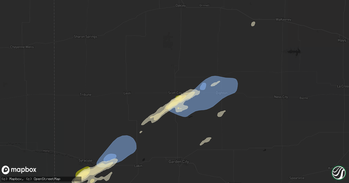 Hail map in Scott City, KS on September 14, 2026