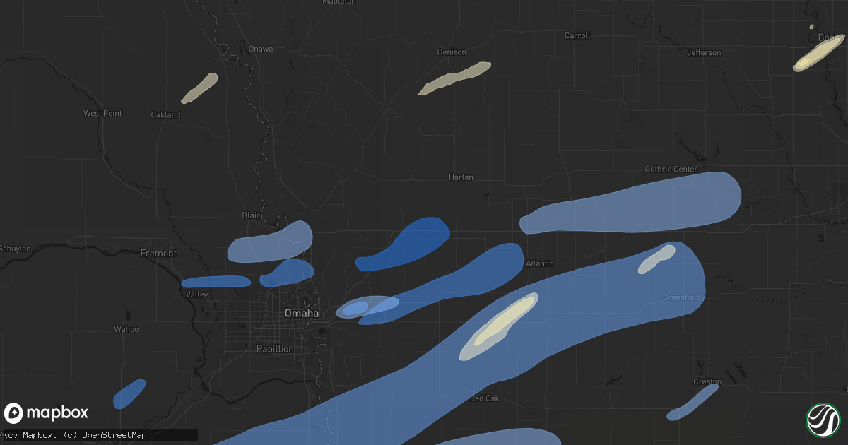 Hail map in Shelby, IA on September 14, 2026