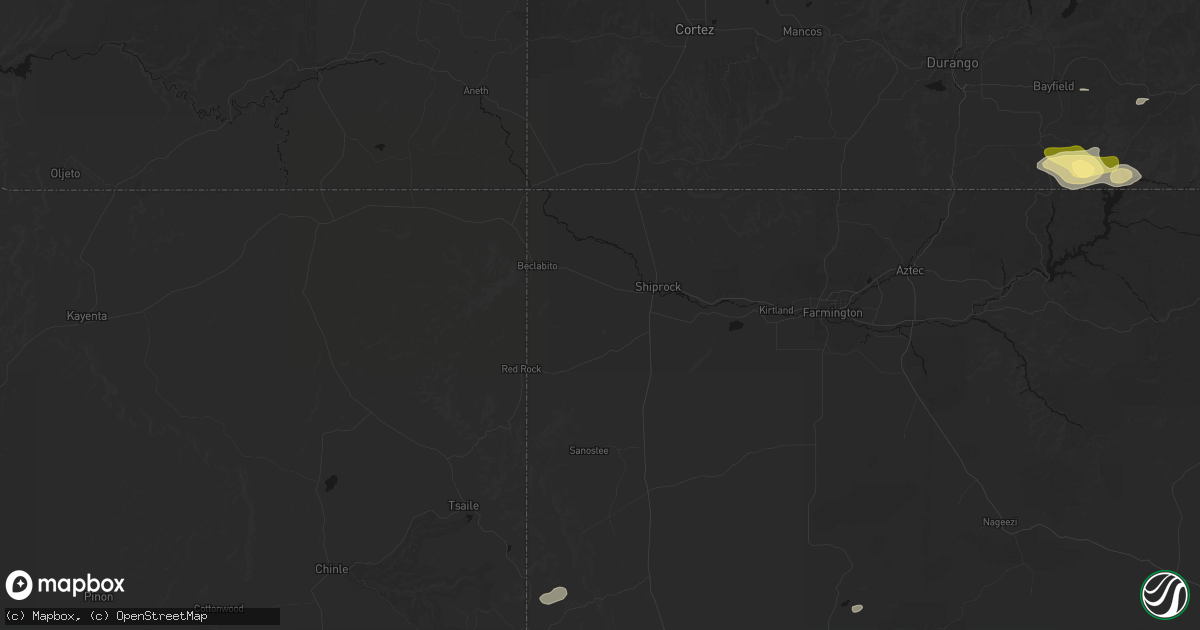 Hail map in Shiprock, NM on September 14, 2026