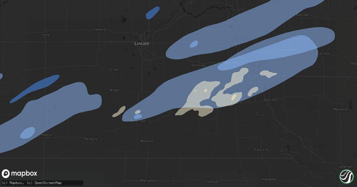 Hail map in Sterling, NE on September 14, 2026