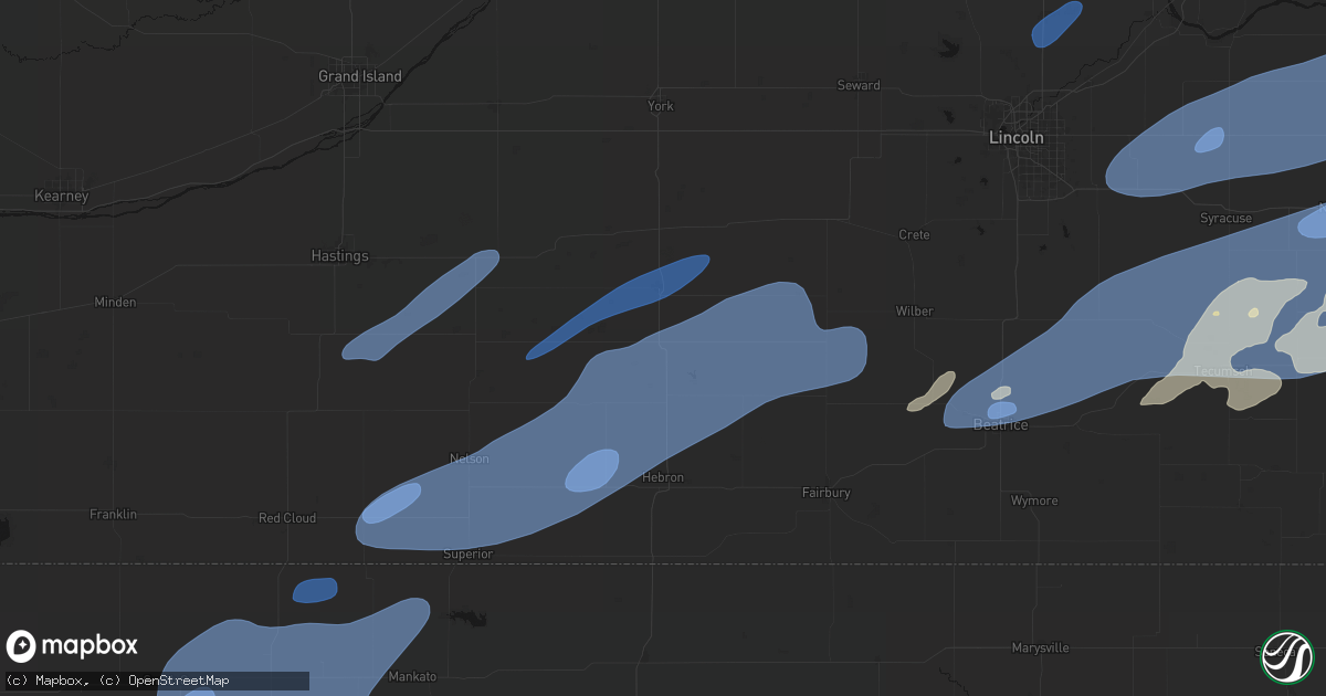 Hail map in Strang, NE on September 14, 2026