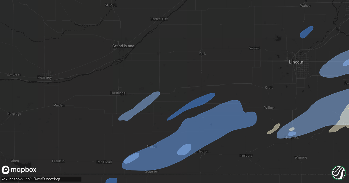 Hail map in Sutton, NE on September 14, 2026