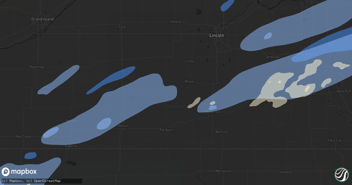 Hail map in Swanton, NE on September 14, 2026