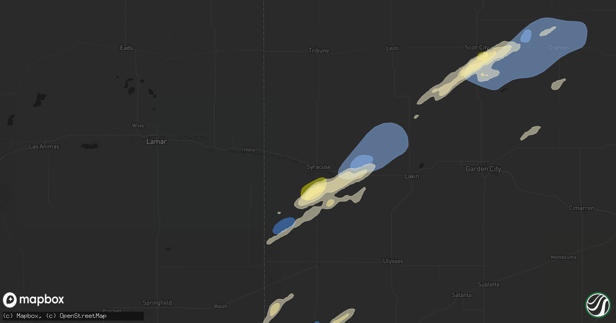 Hail map in Syracuse, KS on September 14, 2026