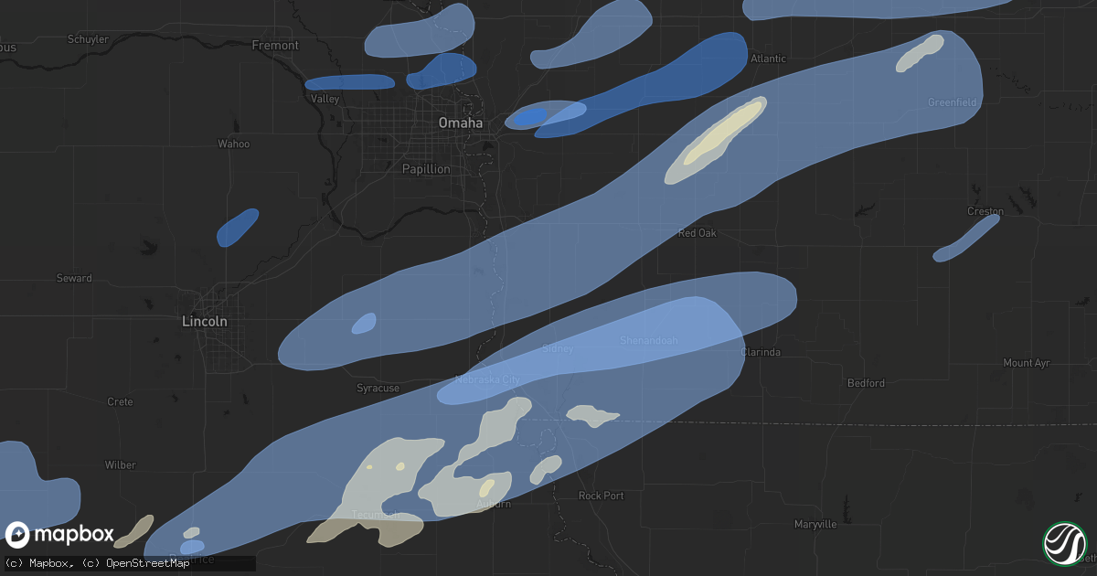 Hail map in Tabor, IA on September 14, 2026