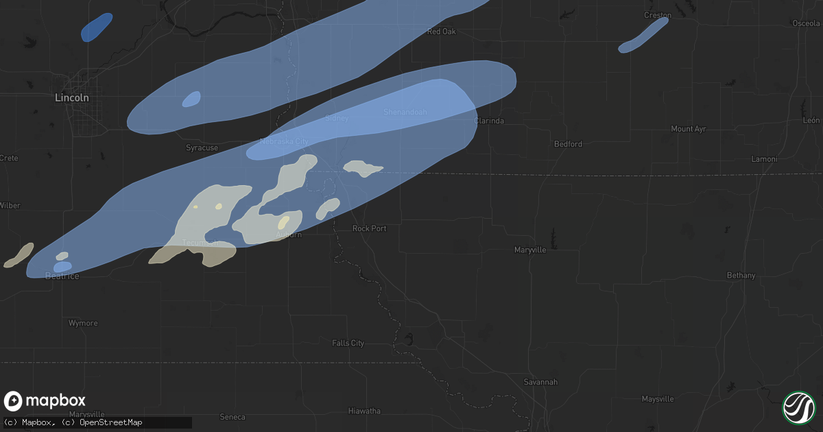 Hail map in Tarkio, MO on September 14, 2026