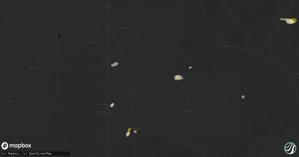 Hail map in Tohatchi, NM on September 14, 2026