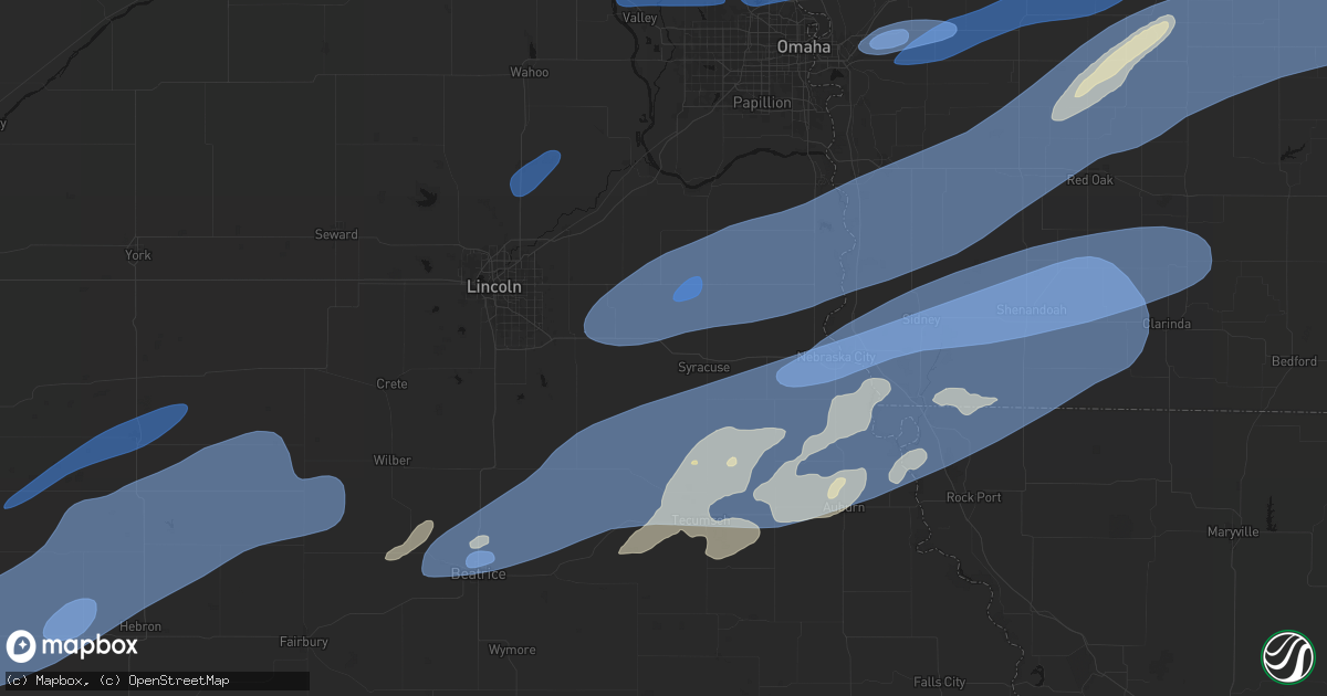 Hail map in Unadilla, NE on September 14, 2026