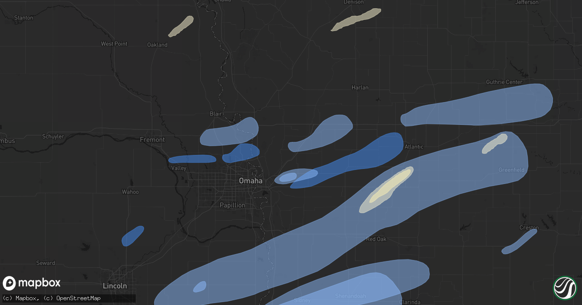 Hail map in Underwood, IA on September 14, 2026