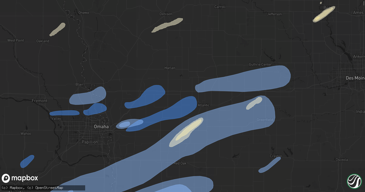 Hail map in Walnut, IA on September 14, 2026