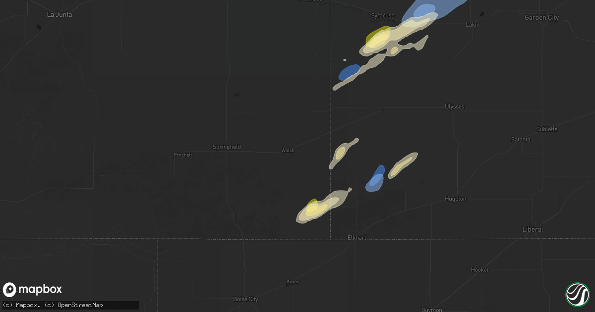 Hail map in Walsh, CO on September 14, 2026