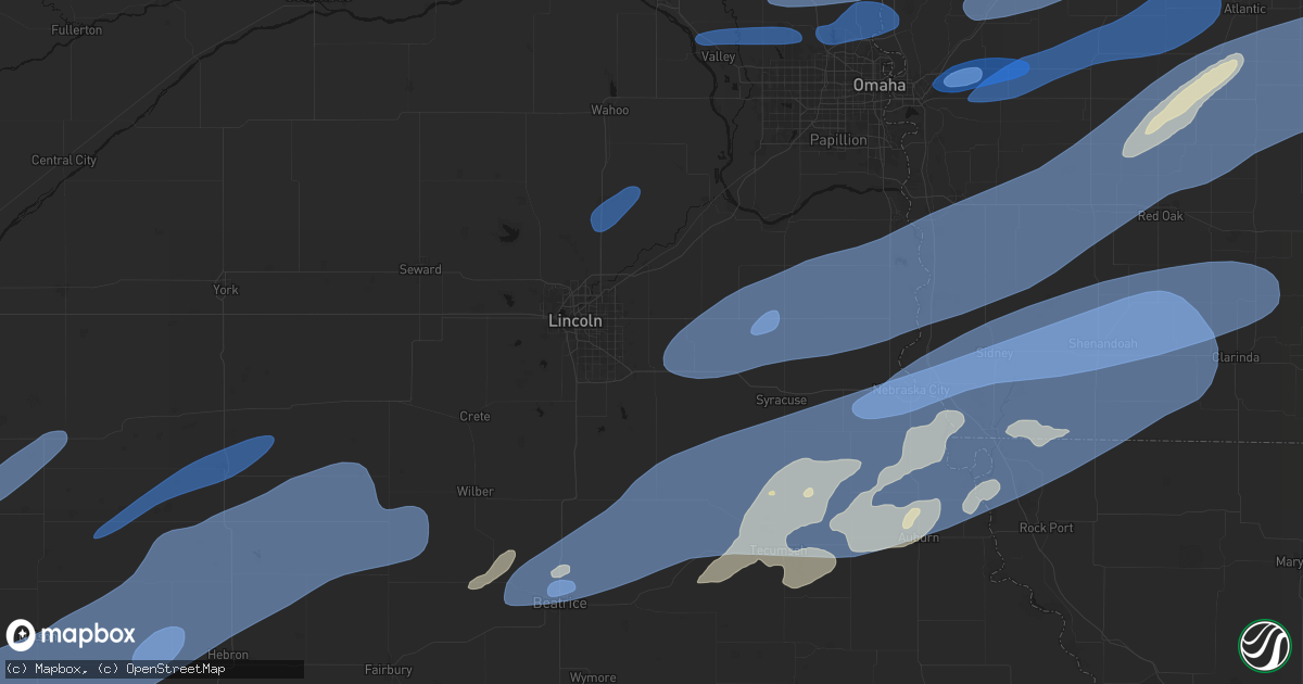 Hail map in Walton, NE on September 14, 2026