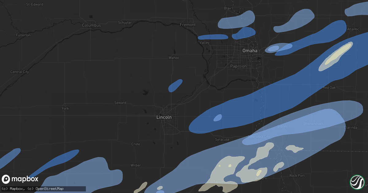 Hail map in Waverly, NE on September 14, 2026