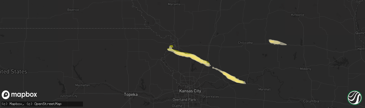 Hail map in Agency, MO on September 15, 2014