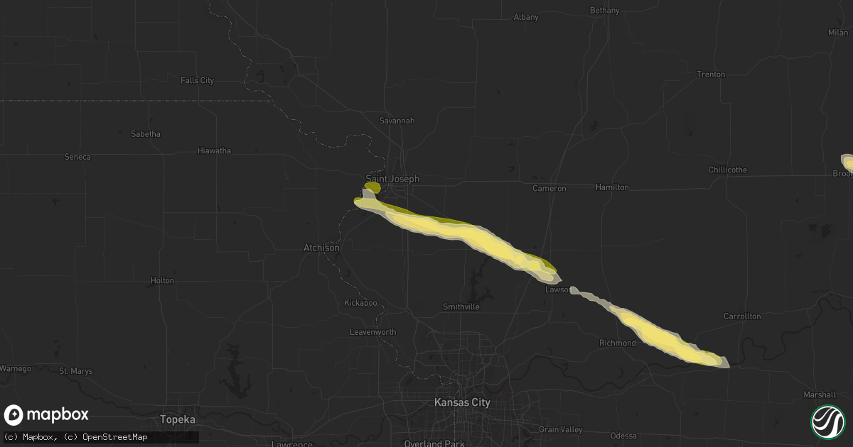 Hail map in Agency, MO on September 15, 2014