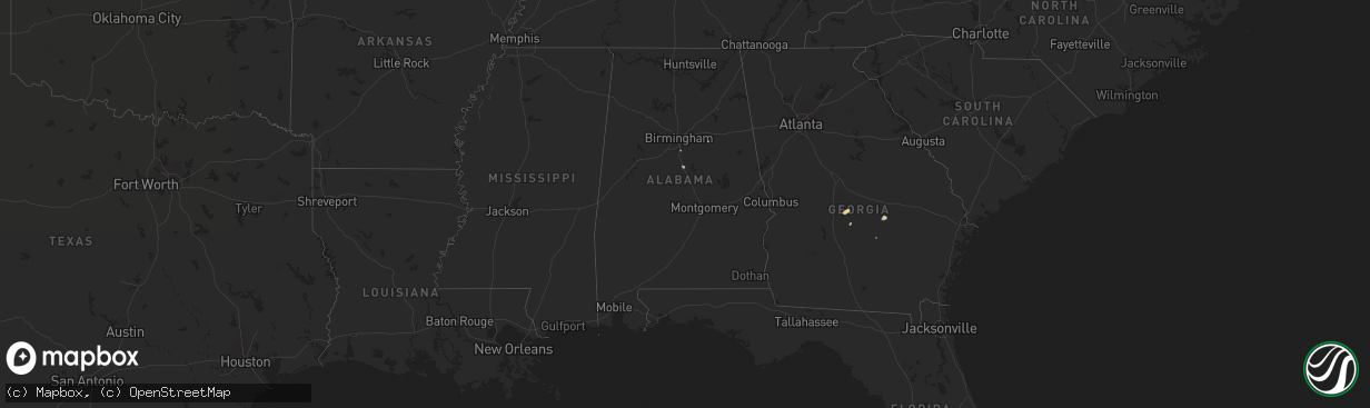 Hail map in Alabama on September 15, 2014