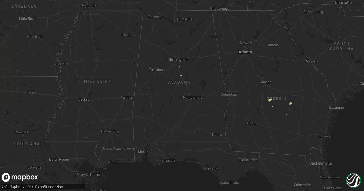 Hail map in Alabama on September 15, 2014