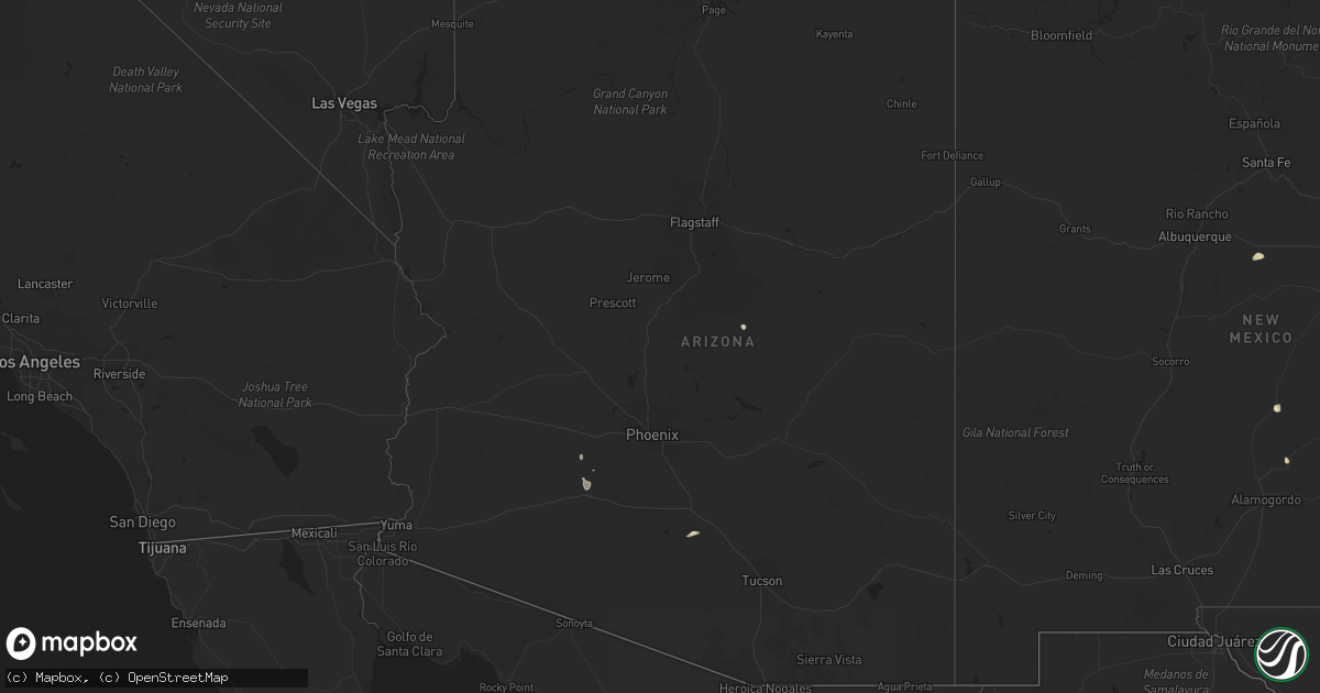 Hail map in Arizona on September 15, 2014