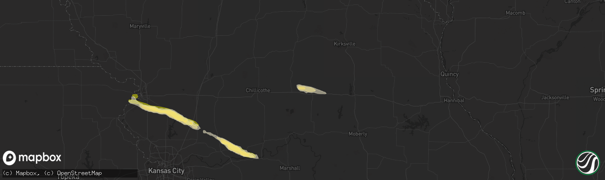 Hail map in Brookfield, MO on September 15, 2014