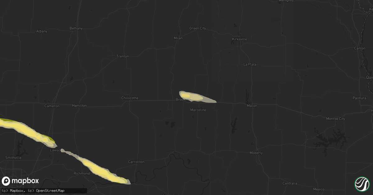 Hail map in Brookfield, MO on September 15, 2014