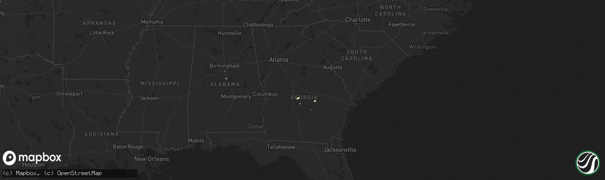 Hail map in Georgia on September 15, 2014