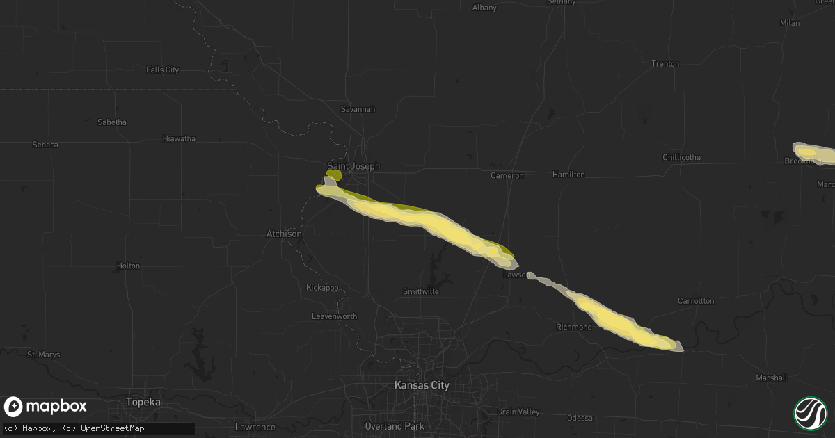 Hail map in Gower, MO on September 15, 2014