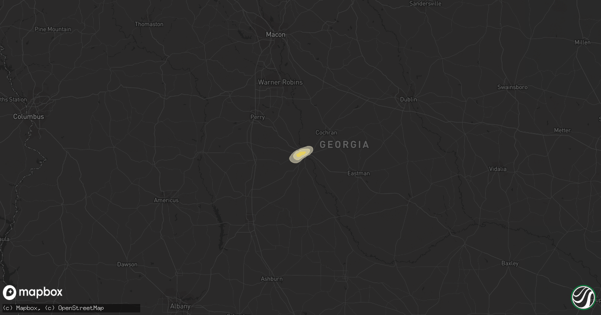 Hail map in Hawkinsville, GA on September 15, 2014