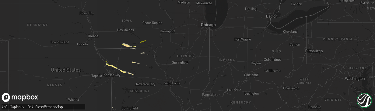 Hail map in Illinois on September 15, 2014