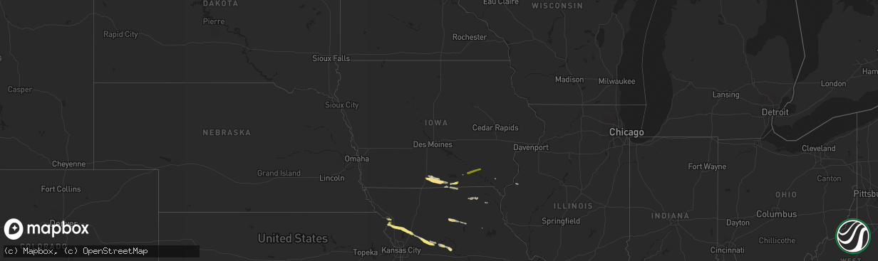 Hail map in Iowa on September 15, 2014