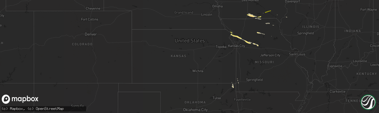 Hail map in Kansas on September 15, 2014