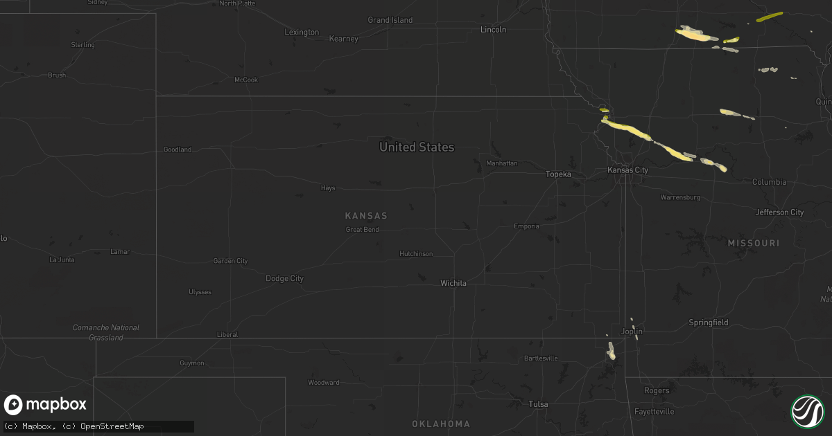 Hail map in Kansas on September 15, 2014