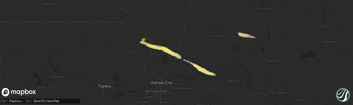 Hail map in Lathrop, MO on September 15, 2014