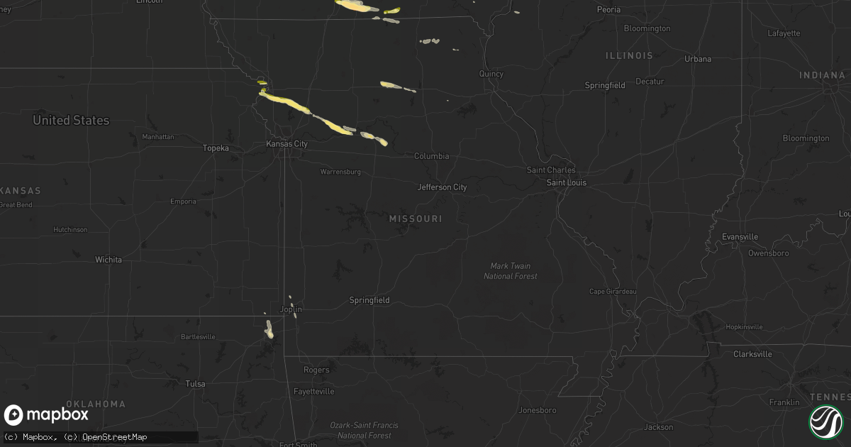 Hail map in Missouri on September 15, 2014