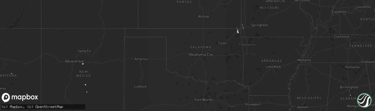 Hail map in Oklahoma on September 15, 2014