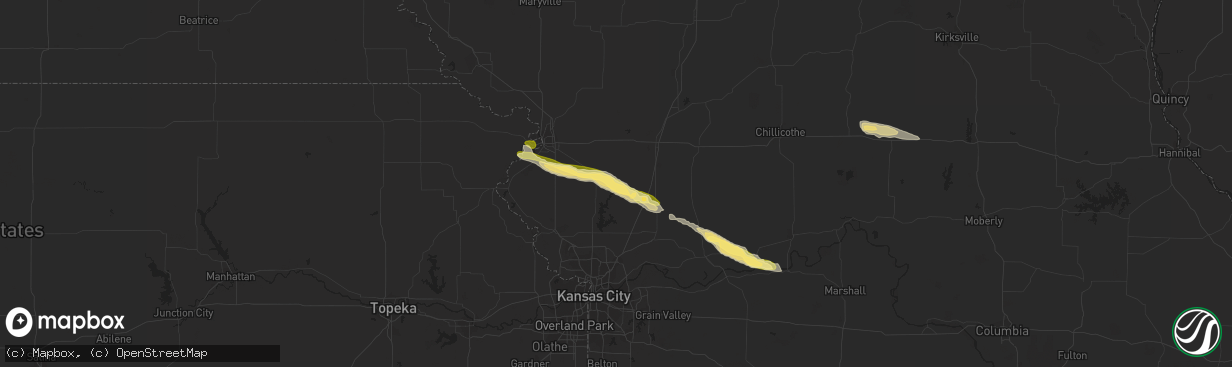 Hail map in Plattsburg, MO on September 15, 2014