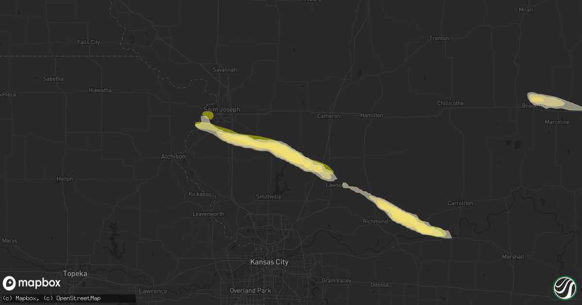 Hail map in Plattsburg, MO on September 15, 2014