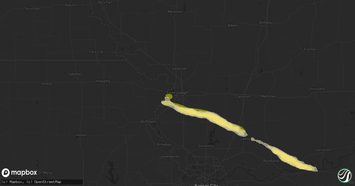 Hail map in Saint Joseph, MO on September 15, 2014