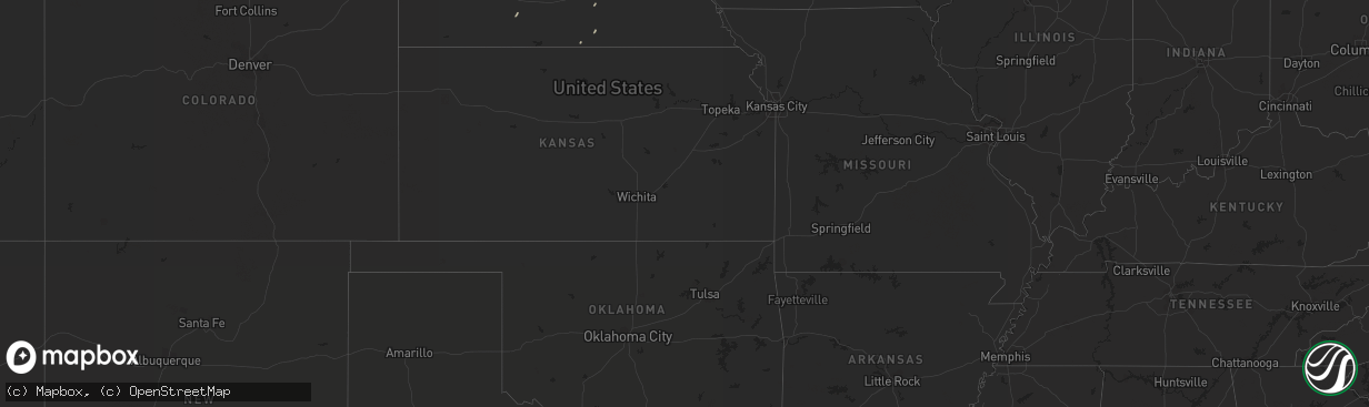 Hail map in Louisiana on September 15, 2015