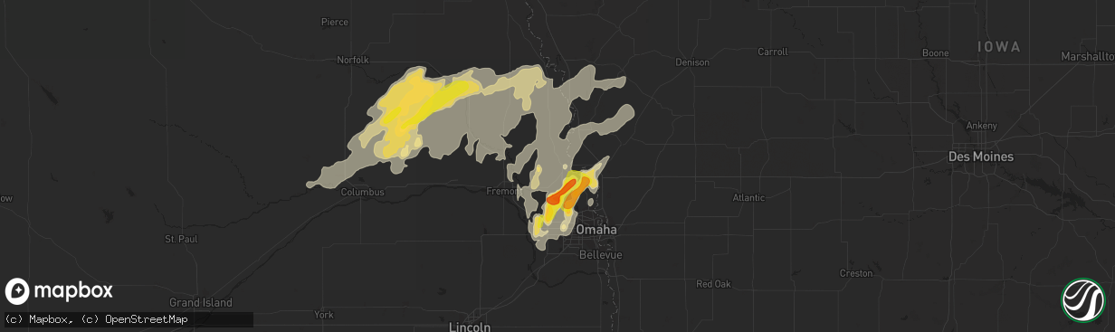 Hail map in Blair, NE on September 15, 2016