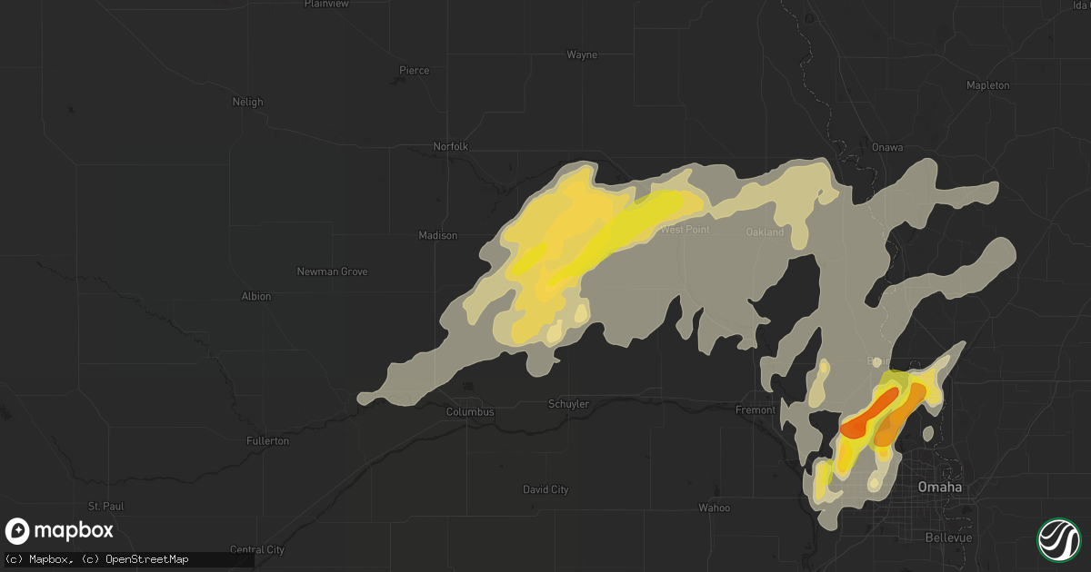 Hail map in Clarkson, NE on September 15, 2016