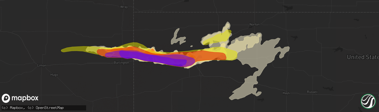 Hail map in Colby, KS on September 15, 2016