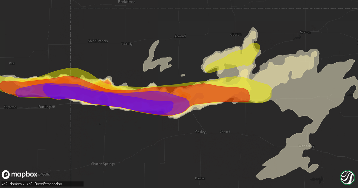 Hail map in Colby, KS on September 15, 2016