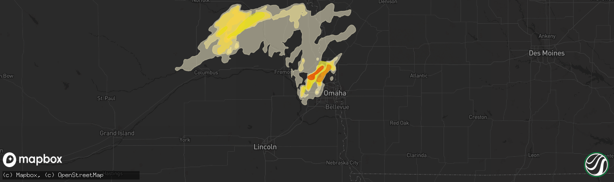 Hail map in Elkhorn, NE on September 15, 2016