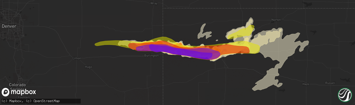 Hail map in Goodland, KS on September 15, 2016