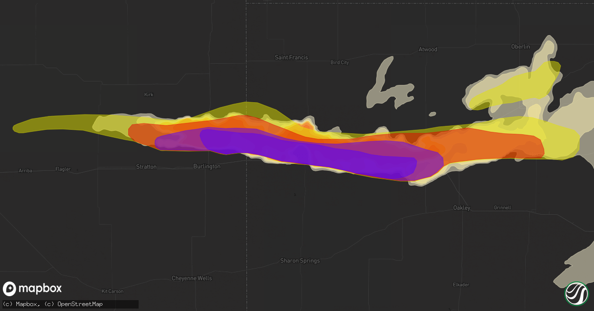 Hail map in Goodland, KS on September 15, 2016
