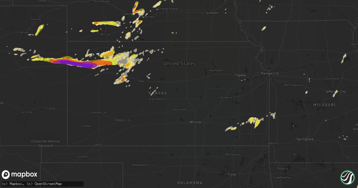 Hail map in Kansas on September 15, 2016