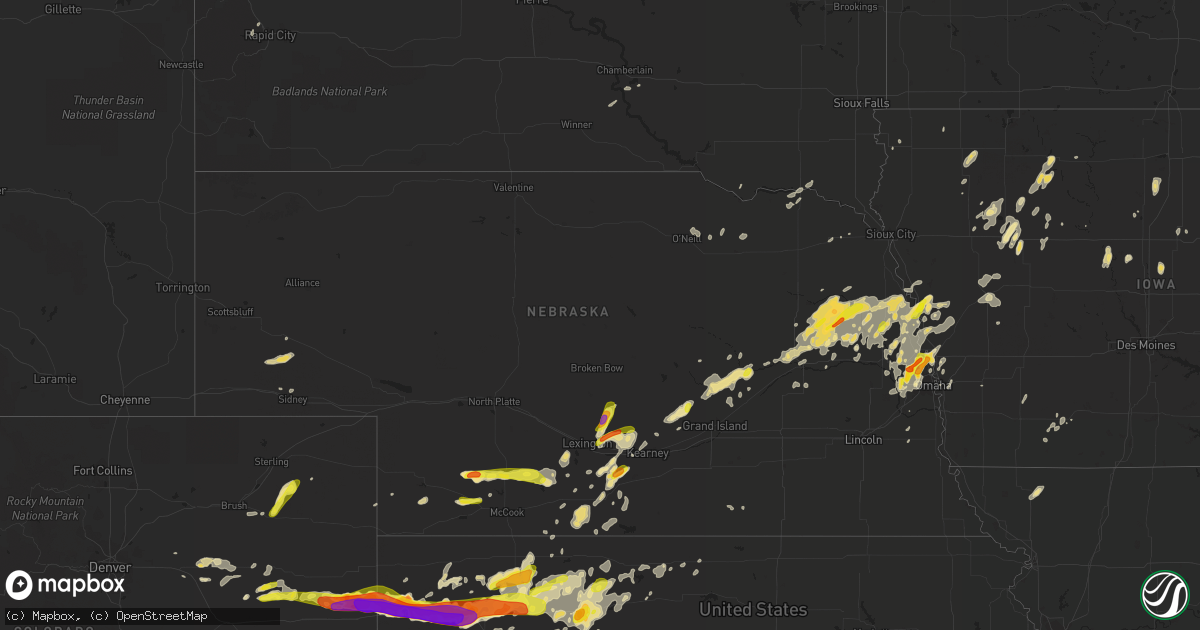 Hail map in Nebraska on September 15, 2016
