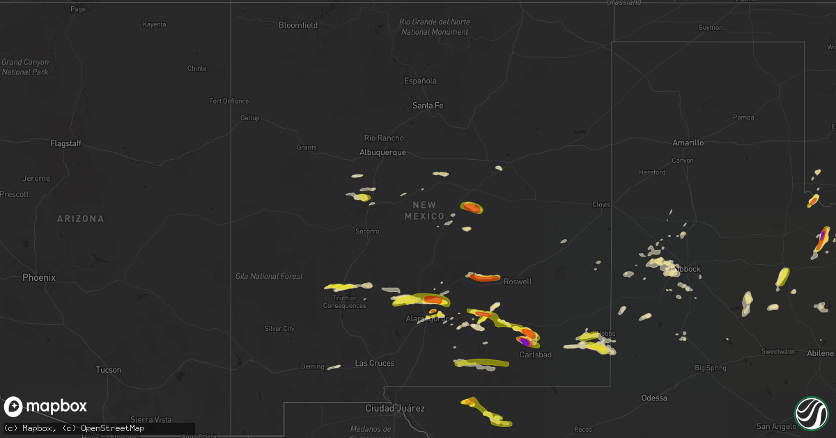 Hail map in New Mexico on September 15, 2016