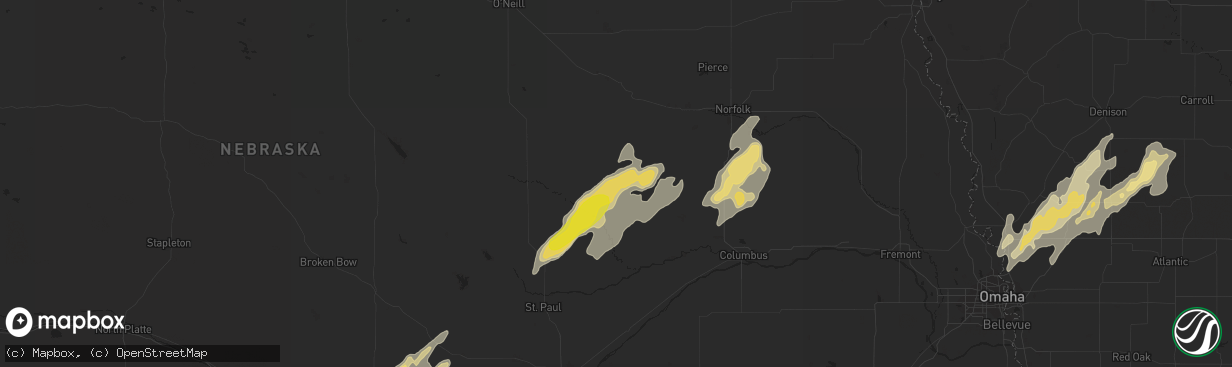 Hail map in Albion, NE on September 15, 2017